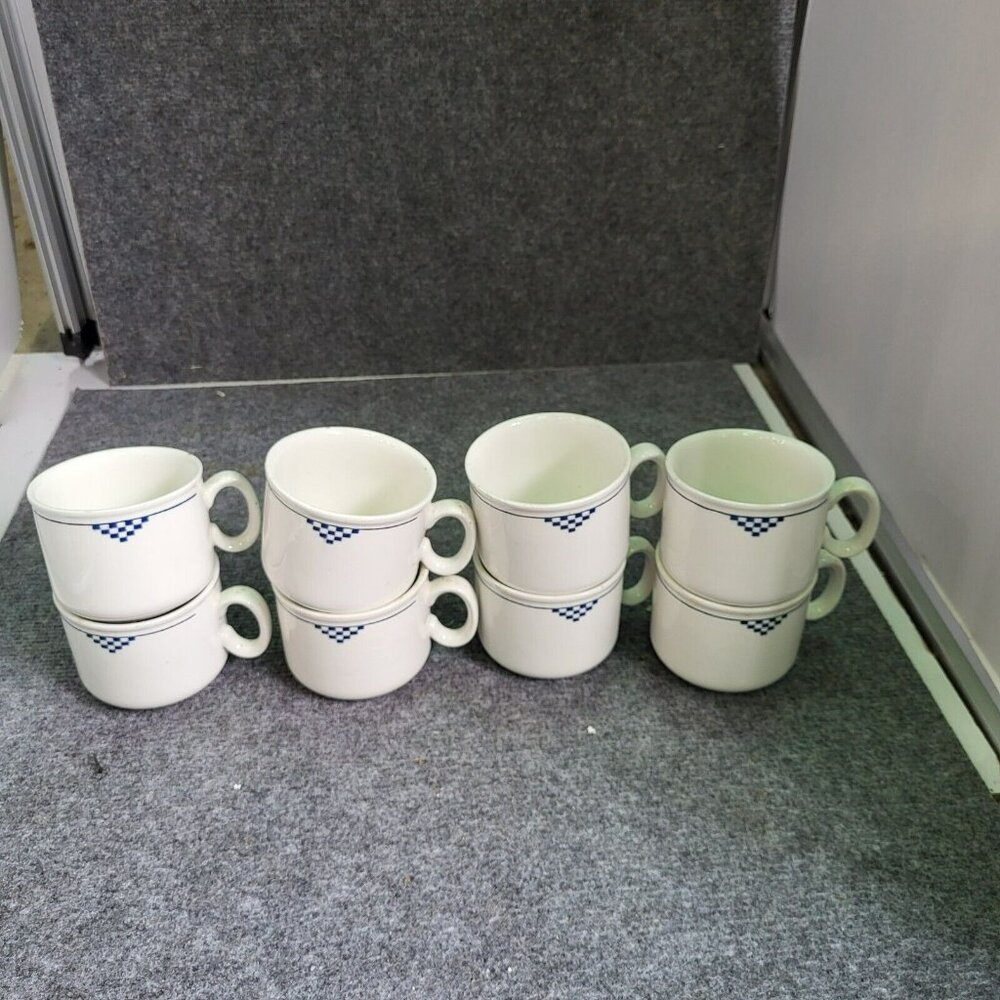 8 J & G Meakin Blue coffee cups  EUC